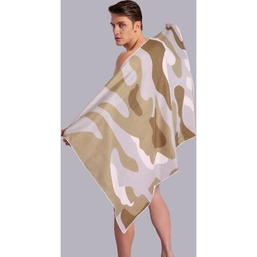 Zipsoft Beach Towel Printed Camouflage Large Size Microfiber Travel Fabric Quick Drying Outdoors Sports Swimming Camping Bath