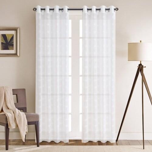 Simple and Elegant Solid Color Tulle Curtains for Window Living Room Bedroom White Sheer Voile