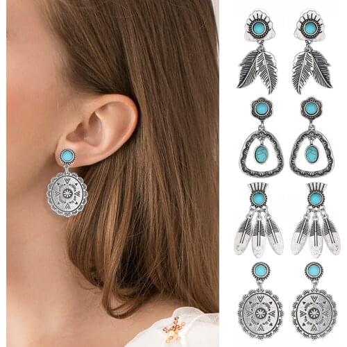 Earring Ethnic Fringe Long Tassel Fashion Feather Bohemia Statement Earring Beach Vacation Earrings Accessories