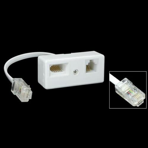 KSOL New Style RJ45 Plug to BT RJ11 Secondary Splitter Telephone Adapter