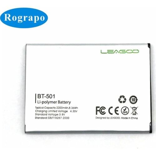 New 3.8V 2200mAh BT-501 BT 501 Replacement Battery(75.5mm*54.5mm) For LEAGOO Alfa 5 Baterij Batteria Mobile Phone Batteries