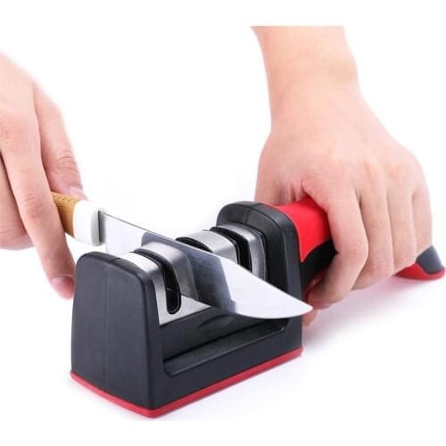 3-Stage Knife Sharpener With 1 More Replace Sharpener Manual Kitchen Knife Sharpening Tool For All Knives Kitchen Tools