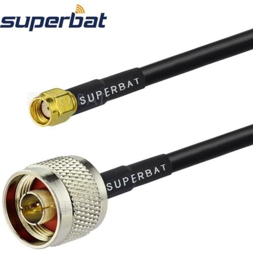Superbat RP-SMA Plug(Female in) to N type Male Connector RG58 Coaxial RF Pigtail Cable 20cm for Wifi Antenna
