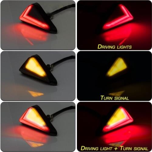 For BMW Honda Yamaha Suzuki 2Pcs Motorcycle Flush Mount Triangle Turn Signal Light Amber White LED Indicator Lamp DRL Blinker