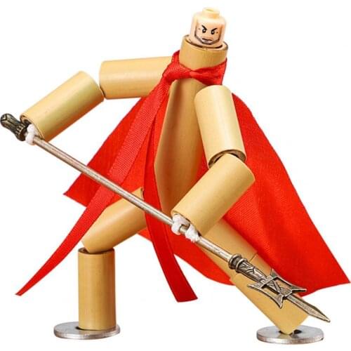 Pupils Boys Funny DIY Craft Handmade Creative Bamboo Man Battle Kids Play Toy