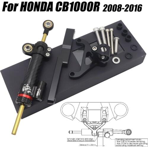 Motorcycle Universal Stabilizer Damper Complete Steering Mounting Bracket For HONDA CB1000R 2008-2016 09 10 11 12 2013 2014 2015