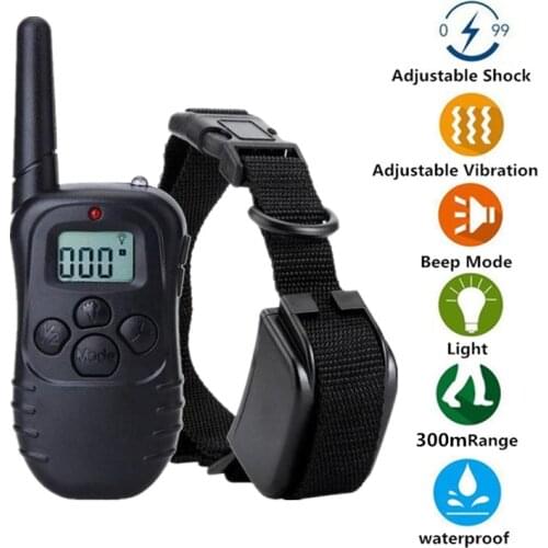 Waterproof Rechargeable Pet Dog Training Collar Remote Dog Bark Control Trainer Electronic Dog Shock Collar For 1 or 2 dogs
