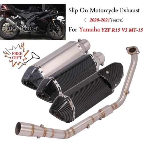 For Yamaha YZF R15 V3 2020-2021 Years Escape Motorcycle Full System Exhaust Front Modified Link Pipe Muffler DB Killer