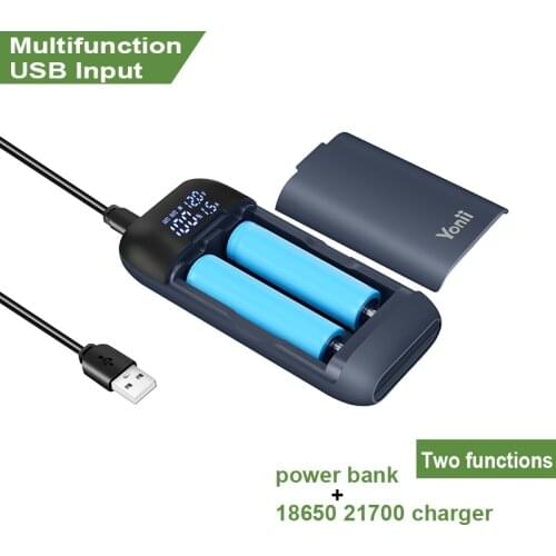 18650 Battery Charger Power Bank 5V 2A Input Type-C Powered USB Charging All 18650 Li-Ion Battery Smart 18650 Battery Charger