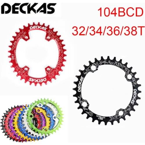 DECKAS MTB Chainring 104 BCD Road Mountain Bike Chain Ring Narrow Wide Tooth 32T 34T 36T 38T Bicycle Chainwheel Cycling Part