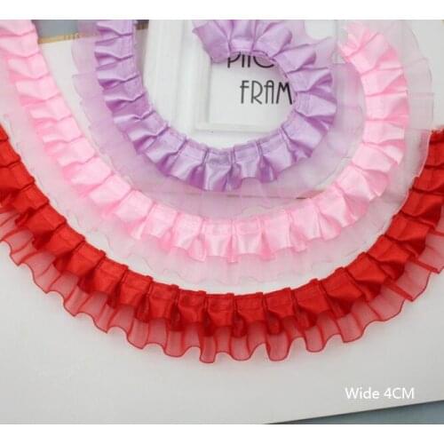 1M Latest High Quality Lace Fabric Tulle Lace Fabric 4cm Lace Ribbon Trim Sewing Laces Wedding Dress encajes dentelle LP31