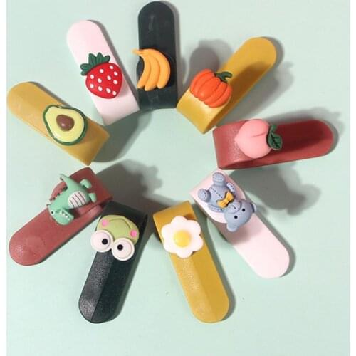 10Pcs Cartoon Hooks Fruits Style Mini Cute Funny Cartoon Sticky Hooks Storage Holders Door Back Entryway Key Hat Hanging Hooks