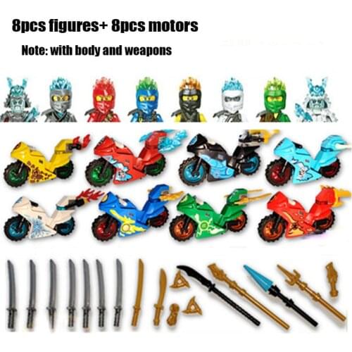 24Pcs/set Ninjaing Motorcycle Jajago Team Building Blocks Kit Bricks Set Classic Mini Movie Figures Model Kid Toys For Children