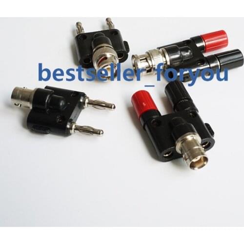 4Pcs/Kit BNC to two dual 4mm Banana male female binding post connector Adapter