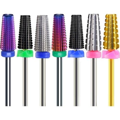 5 IN 1 Carbide Nail Drill Bits Manicure Pedicure Machine Milling Cutter Nail Files Remove Gel Polish Nail Art Tools