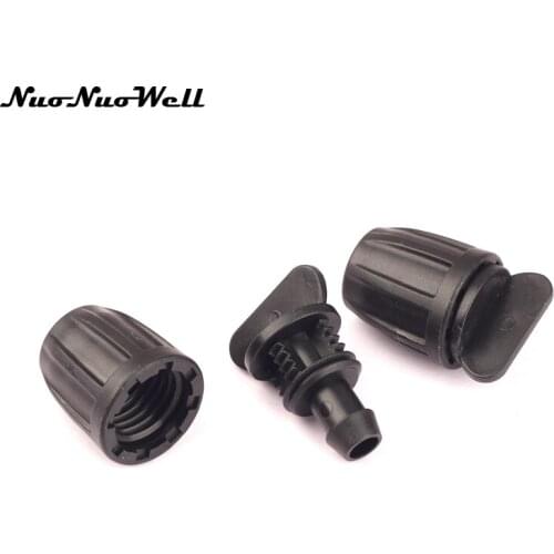 8pcs NuonuoWell 8/11mm Thread Locked Hose End Connector for Irrigation Garden Veg Plot Planter Drip Flower Mist Spraying System