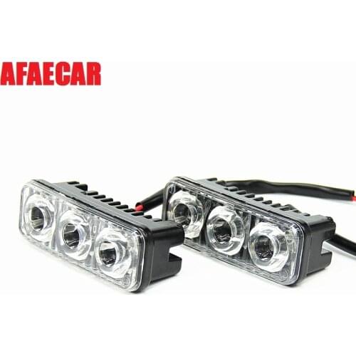 AFAECAR Waterproof Car High Power 12V Aluminum LED Daytime Running Lights Fog Lamps