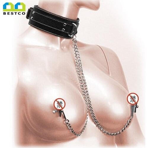 BESTCO 18+ BDSM Bondage Restraint Fetish Collar Chain Nipple Clamps Sex Toys Women Adult Goods Games Exotic Accessories Shop
