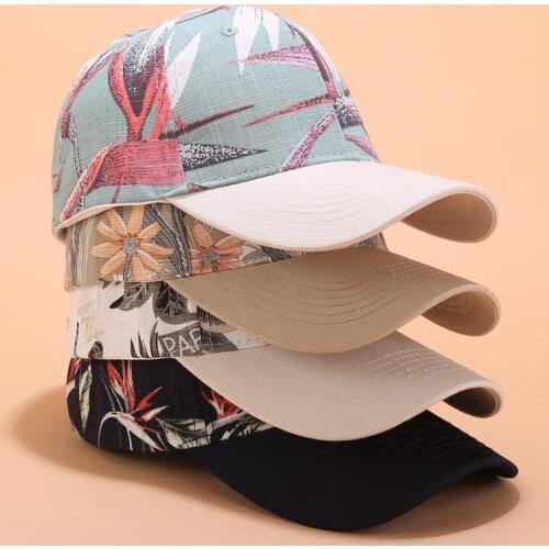 New Printed Cotton Unisex Fashion Summer Casual Baseball Hat Womens Outdoor Sport Snapback Baseball Hat Men Fishing Trucker Cap