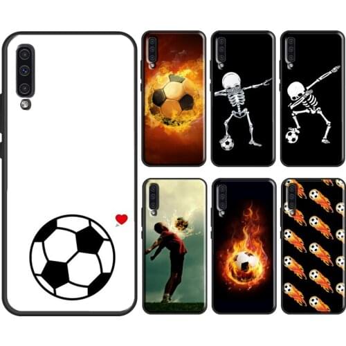 Fire Football Skeleton Soccer Ball For Samsung Galaxy A51 A71 A31 A41 A10 A30 A50 A70 A52 M31 A20e A21S A12 M31S Phone Cover