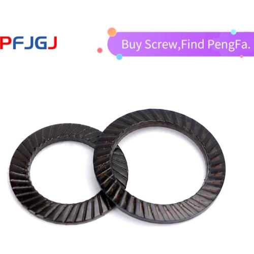 Peng Fa DIN9250 blackened double-sided toothed washer 65Mn steel anti-loosening lock anti-skid gasket self-locking gasket M4-42
