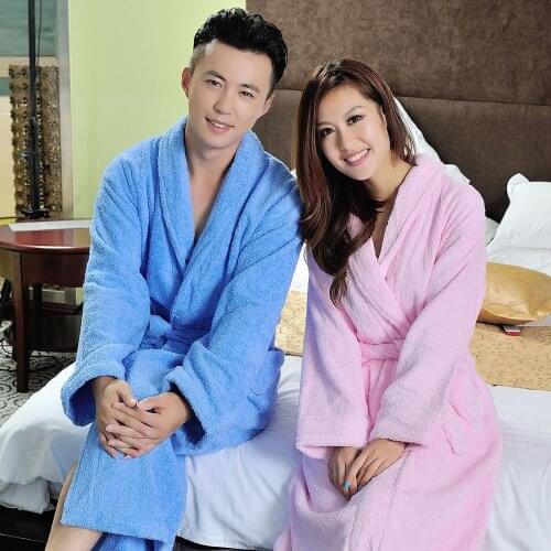 100% Cotton Bathrobe Men And Women Warm Hotel Bed And Breakfast Towel Towel Yukata Nightgown Hotel Female Beauty Bathrobe