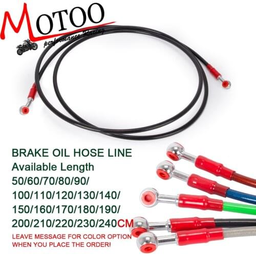Motoo - Motorcycle Dirt Bike Braided Steel Hydraulic Reinforce Brake line Clutch Oil Hose Tube 50 To 2400mm Fit for Racing motor