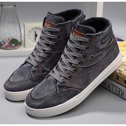 2020 Four Seasons New Mens Canvas Shoes High-top Retro Lacing Fashion Leisure Wild Breathable High-quality Sneaker Shoes B25-32