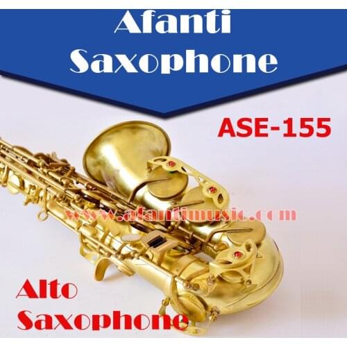Afanti Music Eb Brass body Electrophoresis Gold Alto Saxophone (ASE-155)