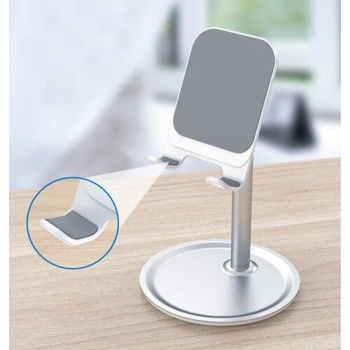 White Tablet Phone Holder Desktop For iPad Phone Stand Universal Bracket Telescopic Adjustable Height Angle Live Support