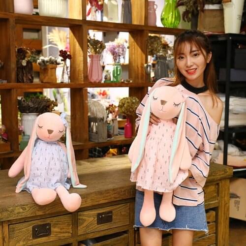New Cute Cartoon Long Ears Rabbit Doll Baby Soft Plush Toys For Children Rabbit Sleeping Mate Stuffed Plush Animal Toys Infants