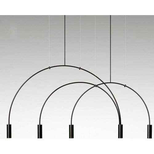 Postmodern Nordic Pendant Lights Personality Simple Designer Luminaire Industriel Lighting Bar Iron Line Hanging Light Fixture