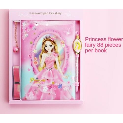 Kawaii Cartoon password book for boys and girls with lock diary book ancient style simple and cute student notebook sketchbook