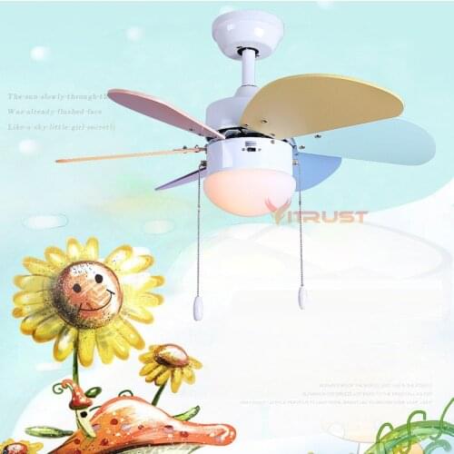Modern Simple Ceiling Fan Light for Dining Room Child Bedroom 30 Inch Brief Child Ceiling Fan Lamp