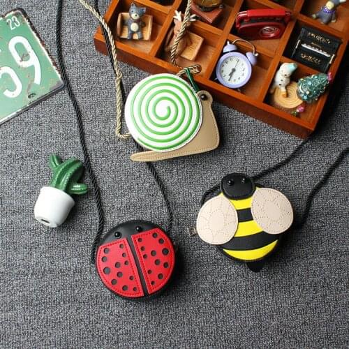 Girls Shoulder Bag Pu Baby Kids Crossbody Satchel Animal Shape Snail Ladybug Fashion Cute Lovely