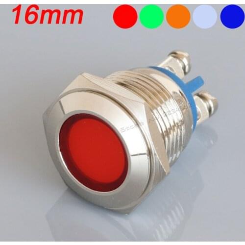 16mm indicator light LED signal lamp high quality metal 12V 24V 220V red yellow green white colorful S16-D light 2 screw pin