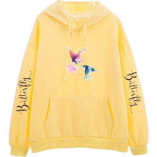 Hip Hop Hoodies Women Cotton Sweatshirt Butterfly Streetwear Harajuku Hoodie Pullover Oversized Autumn Hoodie HipHop Tracksuit