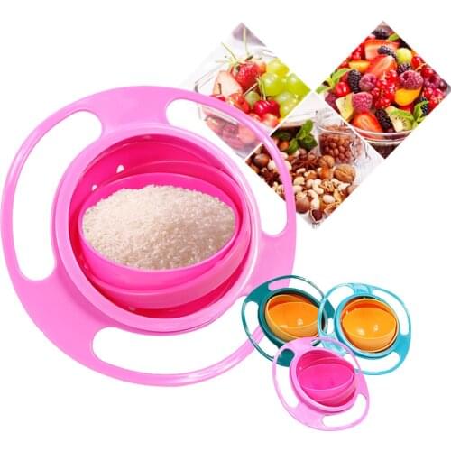 Universal Gyro Bowl Baby Rotary Balance Bowls 360 Degree Rotation Spill Resistant Bowl For Toddler Baby Kid Soild Feeding Dishes
