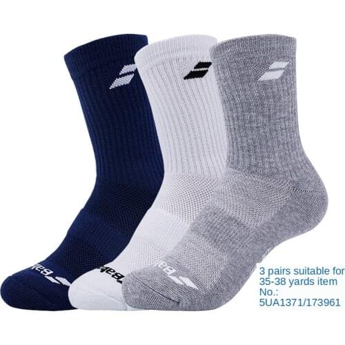 Babolat Thickened Towel Bottom Mens and Womens Sports Tennis Socks Triple Pack Badminton Socks Stockings Tube Socks