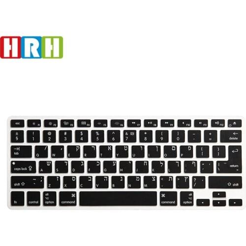 HRH 50pcs Waterproof Thin UK EU US Isreal Hebrew Silicone Keyboard Protector Flim Cover Skin for MacBook Pro Air Retina 13 15 17