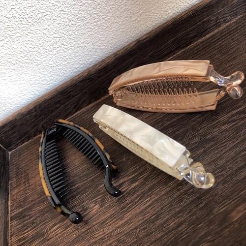 Korean Acetate Leopard Banana Hair Clip for Women 2021 Fashion Ponytail Hairpin Accessories