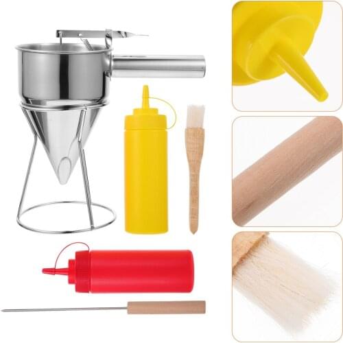 1 Set 6pcs Stainless Steel Funnels Practical Conical Funnels Batter Separators