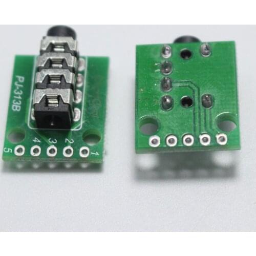 1pcs 3.5 Headphone jack with PCB Board 3.5mm 4Pole Audio Plugs Connector Port DIY Parts
