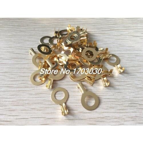 100Pcs 8.2mm Stud 3.5mm Wire Non Insulated Bare Ring Lug Terminal Connector