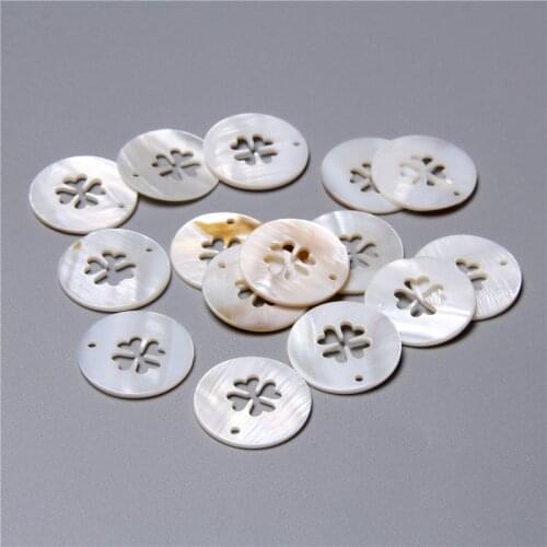 2-5 Pcs Clover Shell Craft Necklace Pendant 25 mm Round Drilled Mother Of Pearl Pendant For DIY Making Women Necklace Jewelry