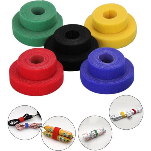 5M Self Adhesive Reusable Cable Tie Nylon Fastener Hook and Loop Strap Cord Ties PC TV Organizer
