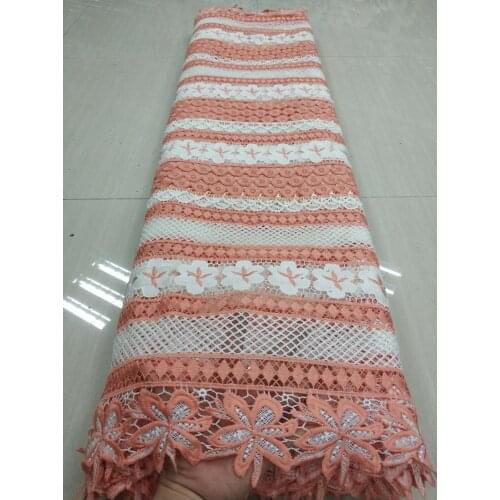 5yards african lace fabric 2020 high quality french guipure lace latest water soluble lace nigerian embroidery fabric for women