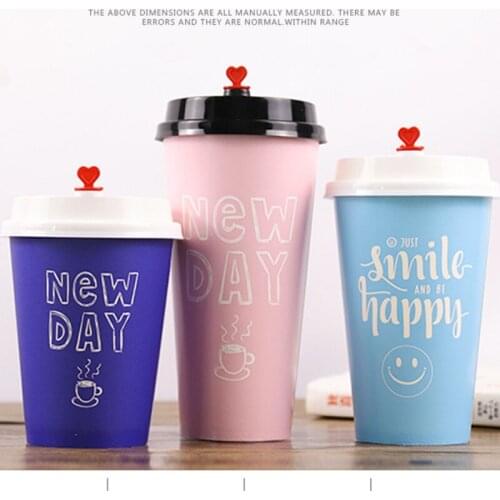 50pcs High quality pink disposable coffee cup 400ml 500ml 700ml cold hot drink color thick paper cups birthday party favors cup