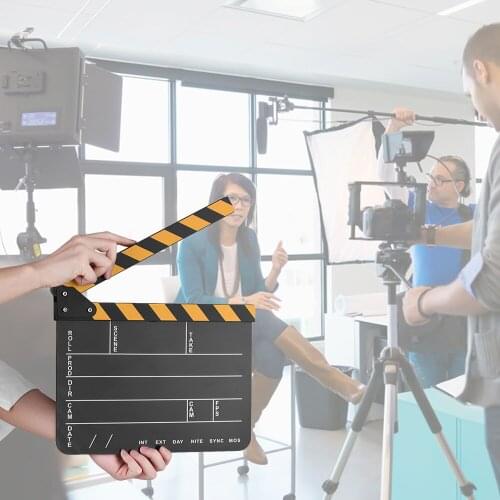 Studio Video Recording Accessories Film Clapboard Movie Film Cut Board Acrylic Director TV Cut Action Scene Clapper Board