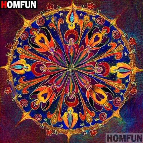 Homfun Full Square/Round Drill 5D DIY Diamond Painting "Mandala flower" 3D Embroidery Cross Stitch Home Decor Gift A12672